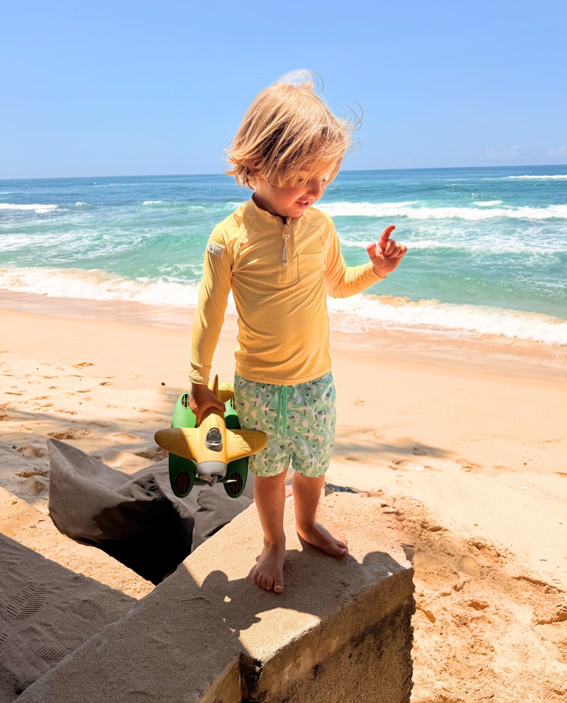 T-SHIRT ANTI-UV POUR GARÇONS - MANCHES LONGUES - Jaune soleil
