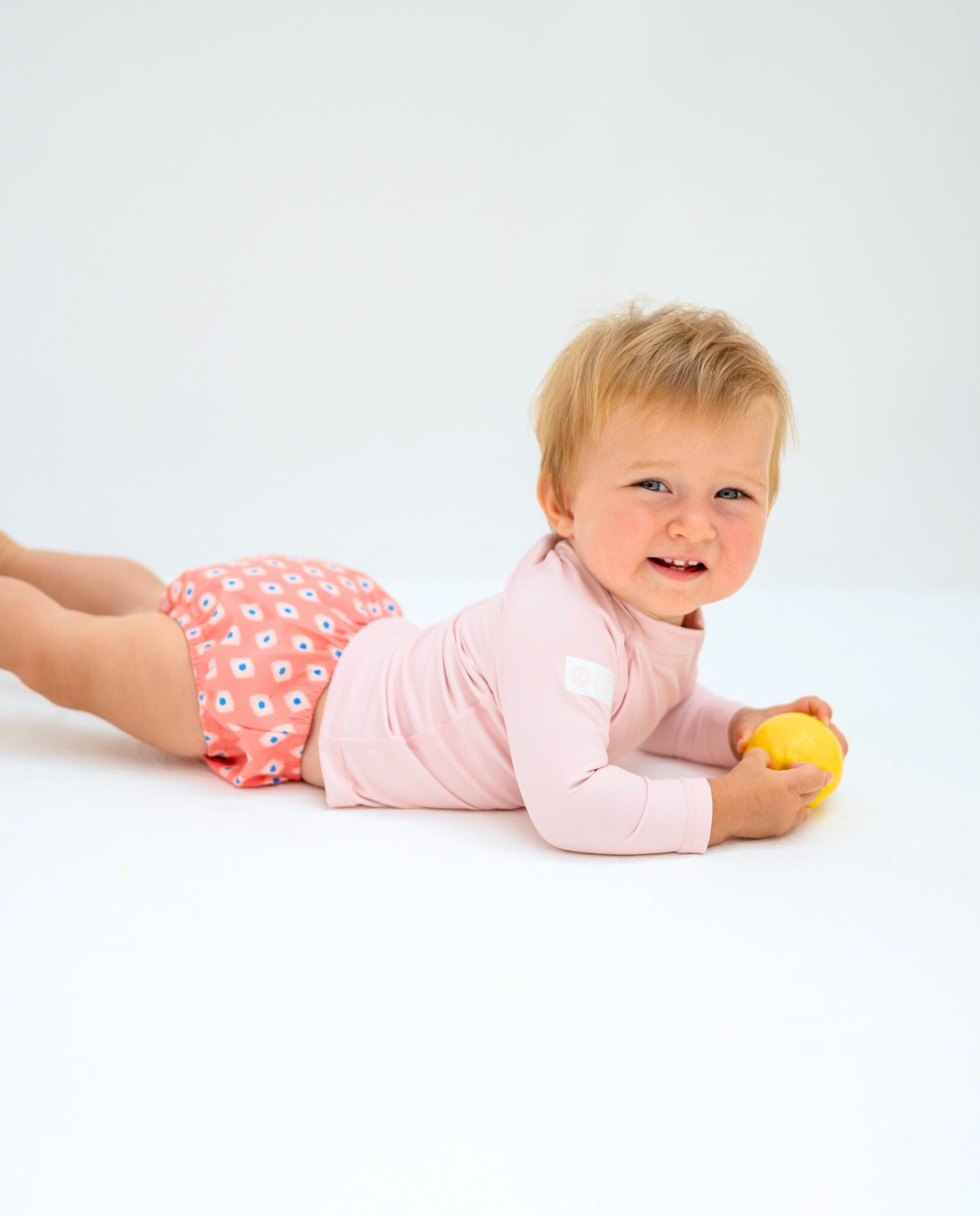 SET BAÑADOR PAÑAL BEBE - Peach Mosaic