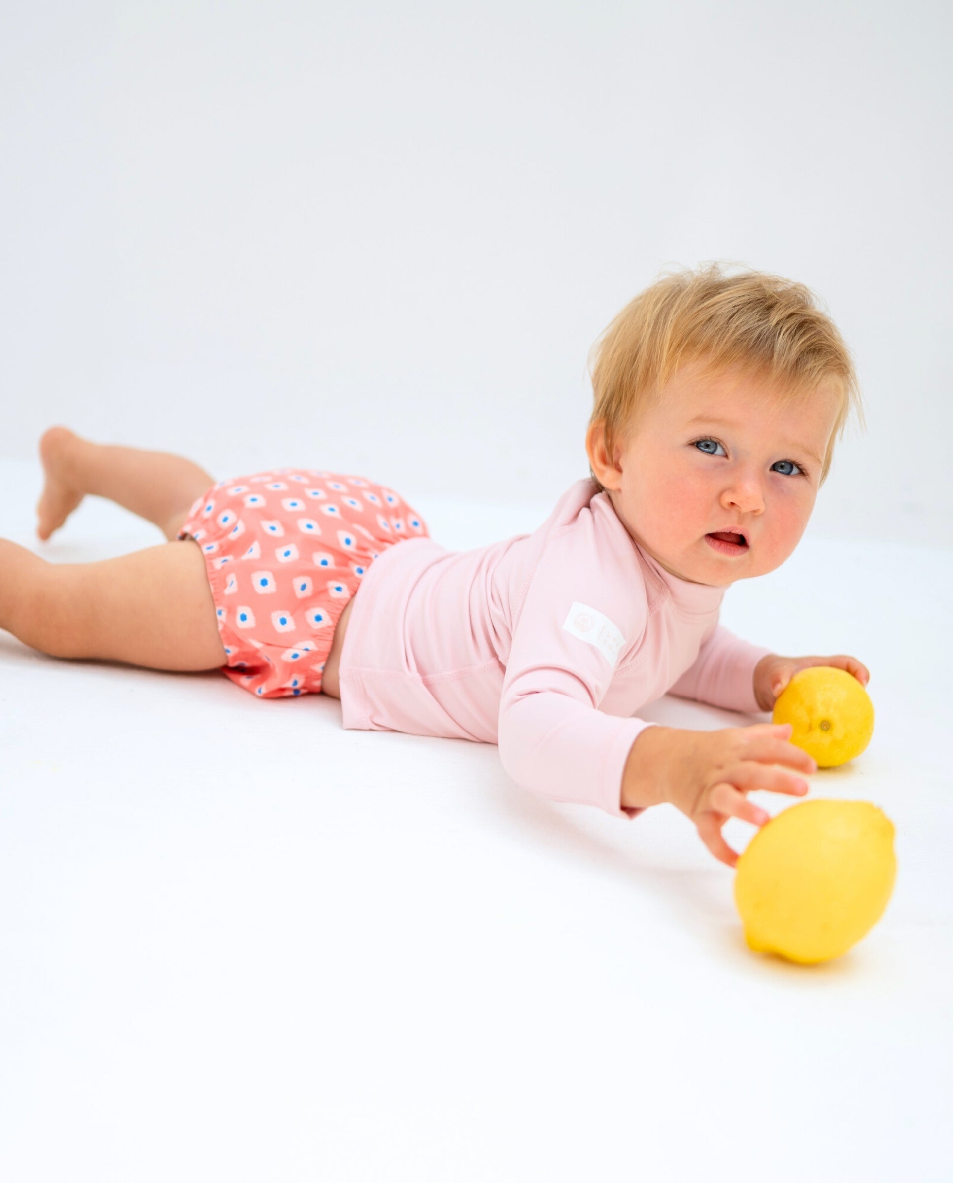 SET BAÑADOR PAÑAL BEBE - Peach Mosaic