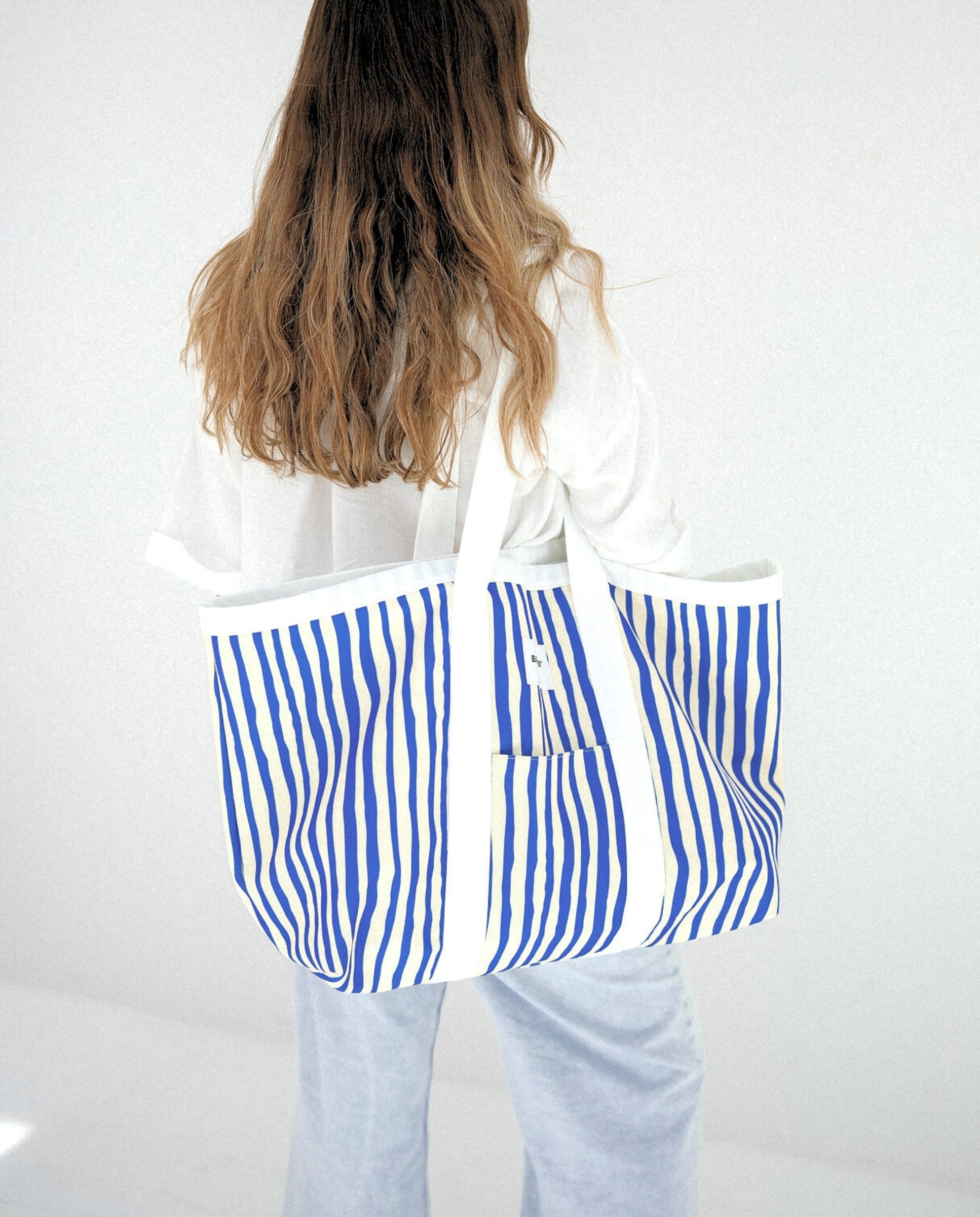 BOLSO DE PLAYA - Blue Stripes