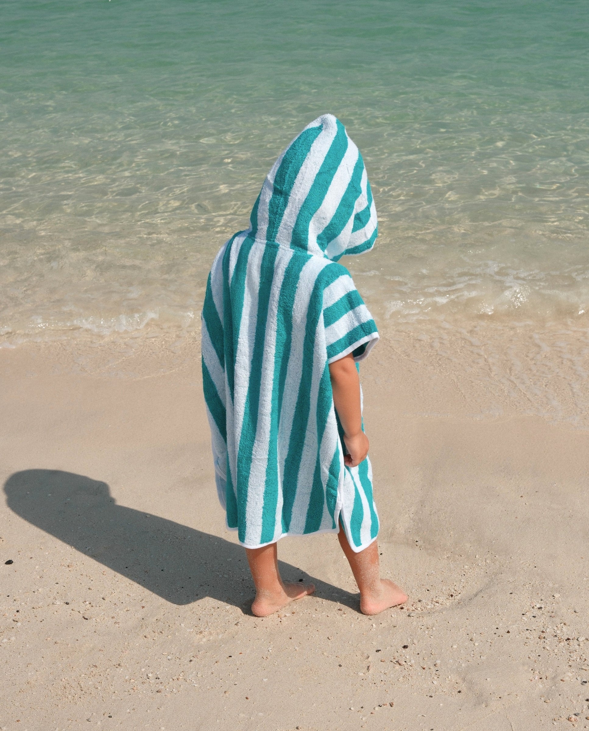 PONCHO TERRY KIDS - Rayas Verde
