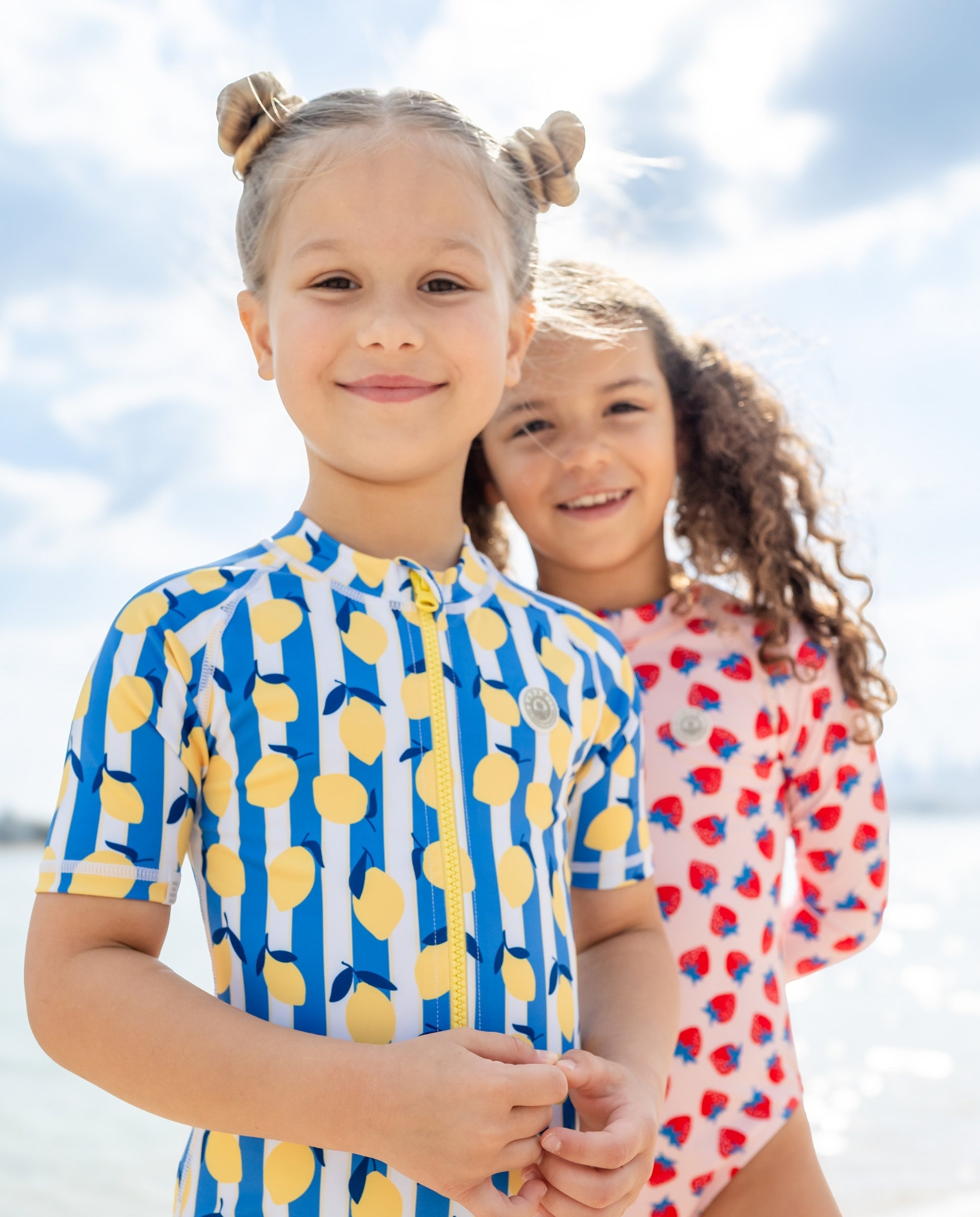 BAÑADOR NIÑA MANGA CORTA - Limoncello Stripes