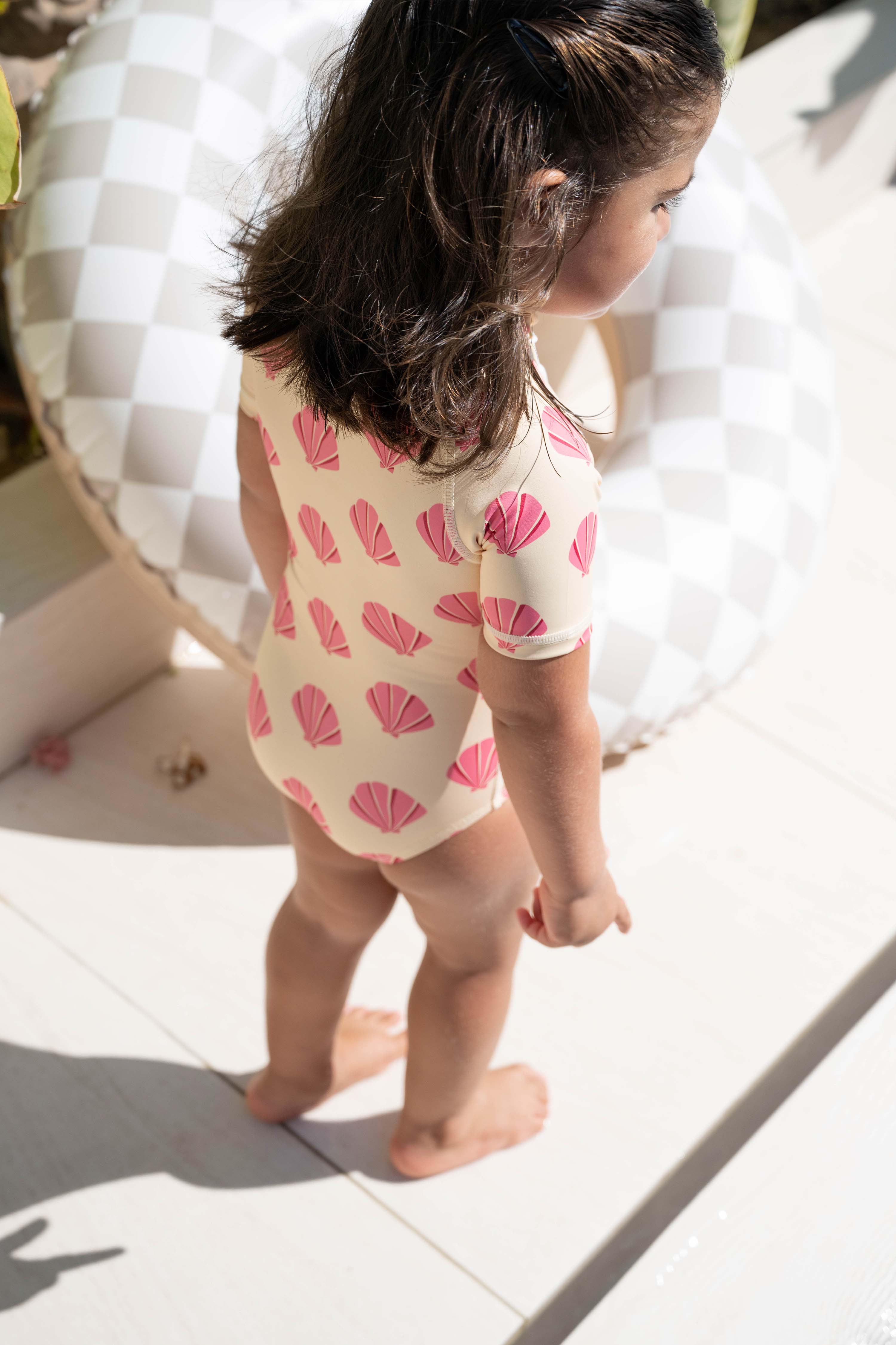 Bañador niña Anti UV manga corta - Beach Shells