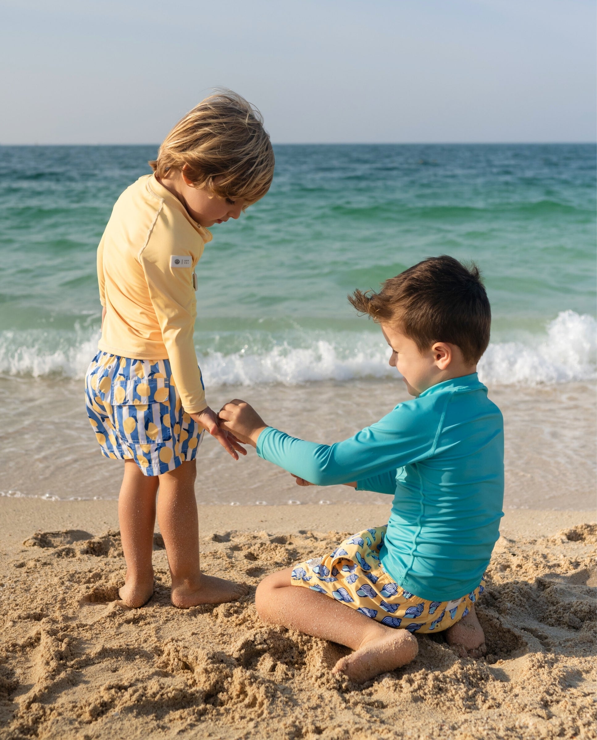 T-SHIRT ANTI-UV POUR GARÇONS - MANCHES LONGUES - Jaune soleil