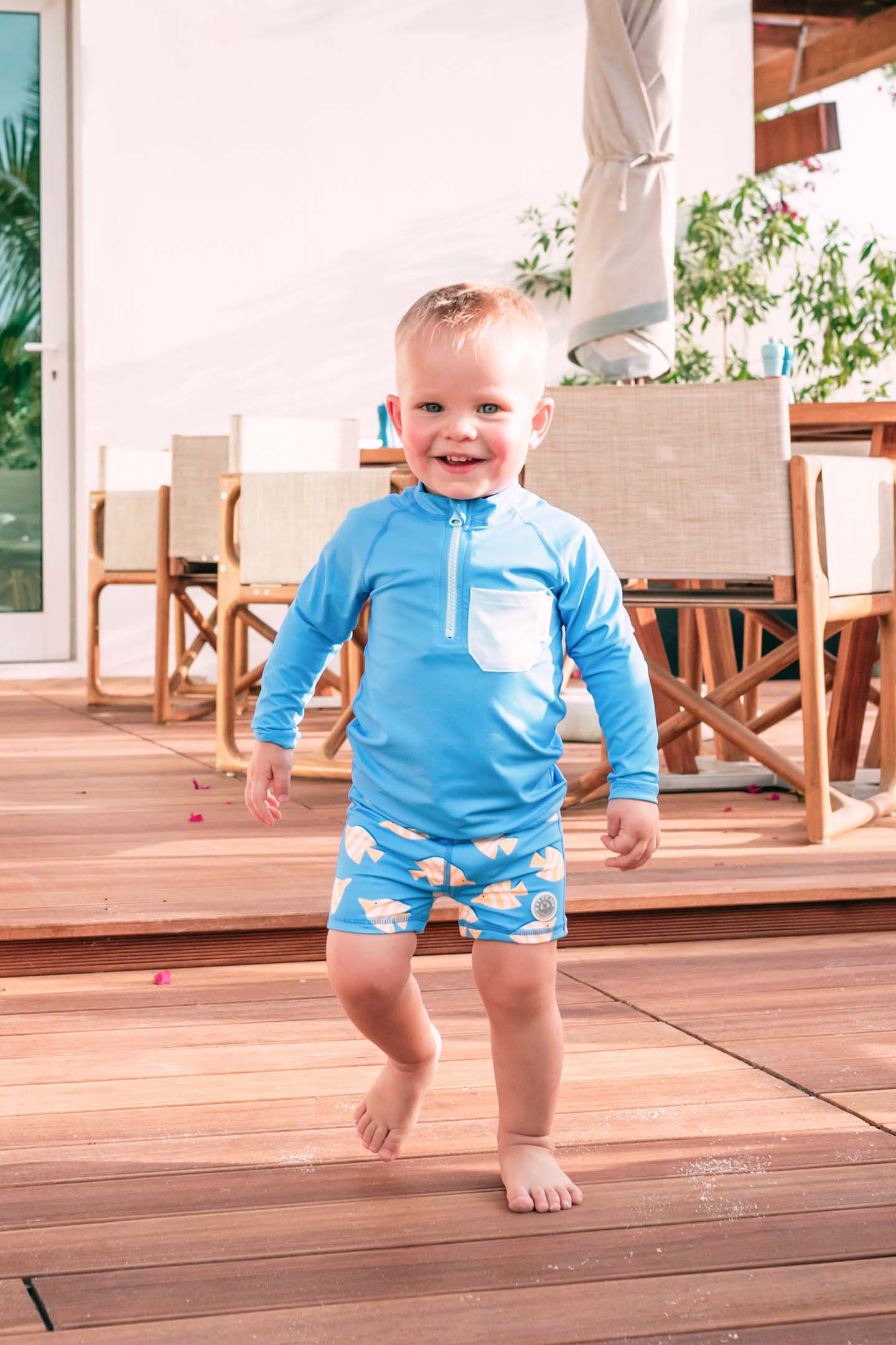 Fato de banho Boxer para menino - Peixe Amarelo