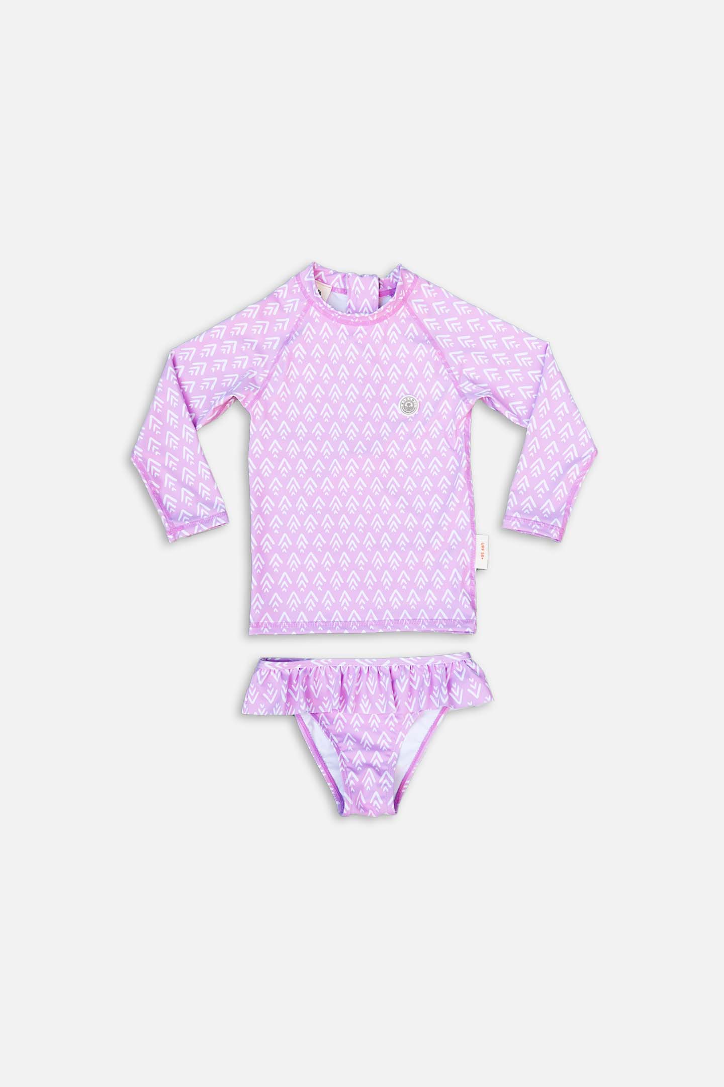 Girls 2-piece anti-UV swimsuit - Geo Purple