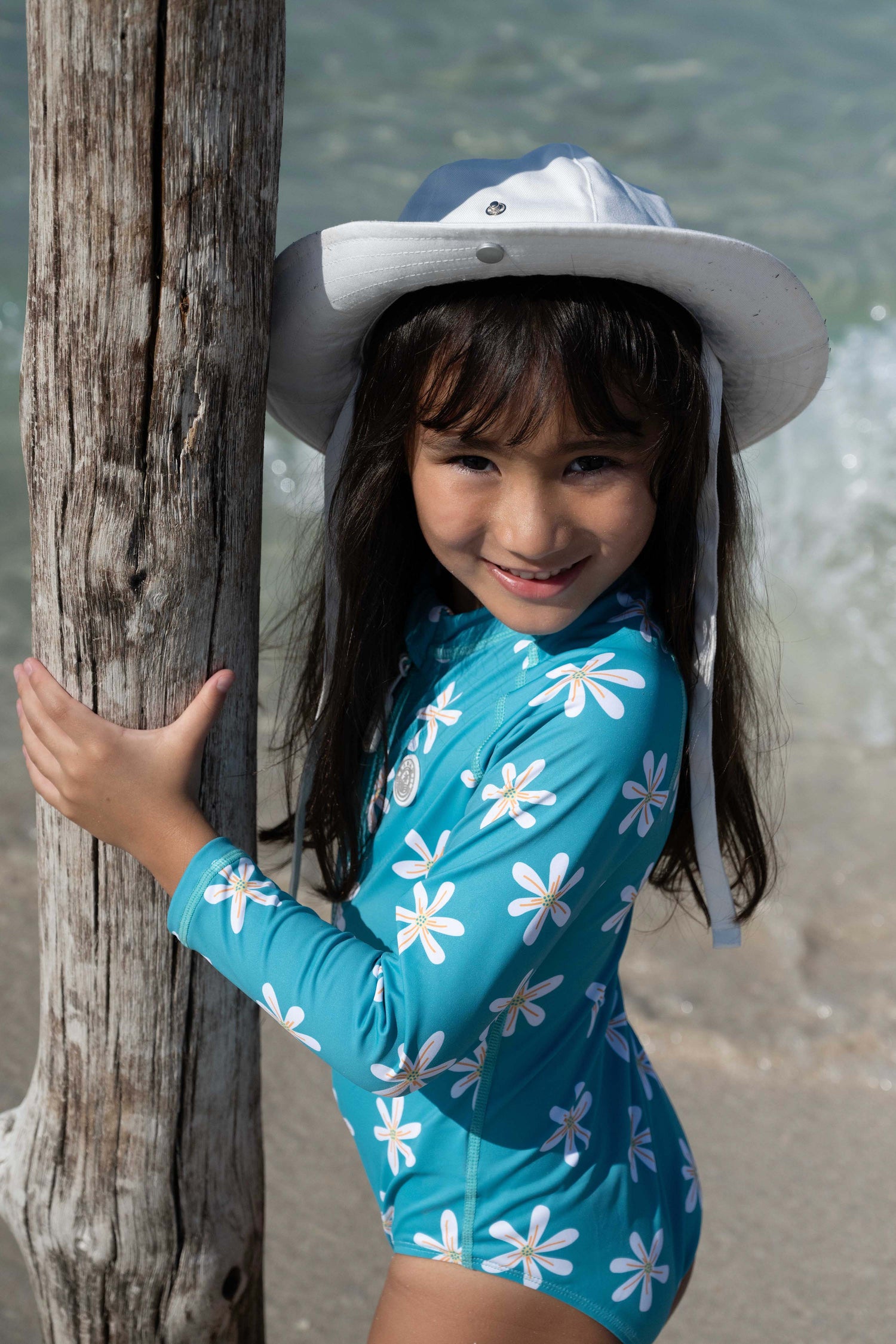 Fato de banho para menina Anti UV - Flores tropicais