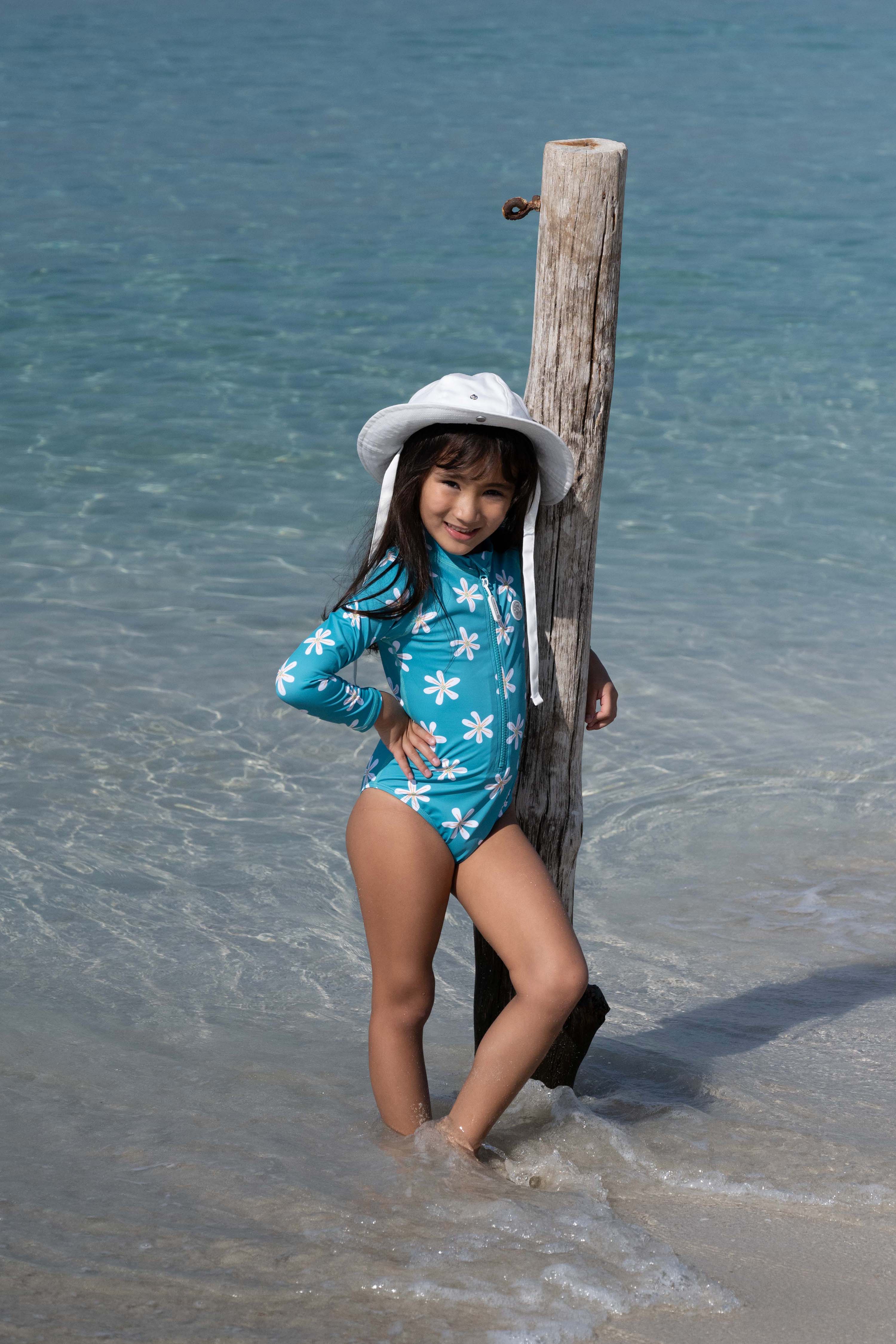 Girl UV Swimsuit - Tropical Flowers
