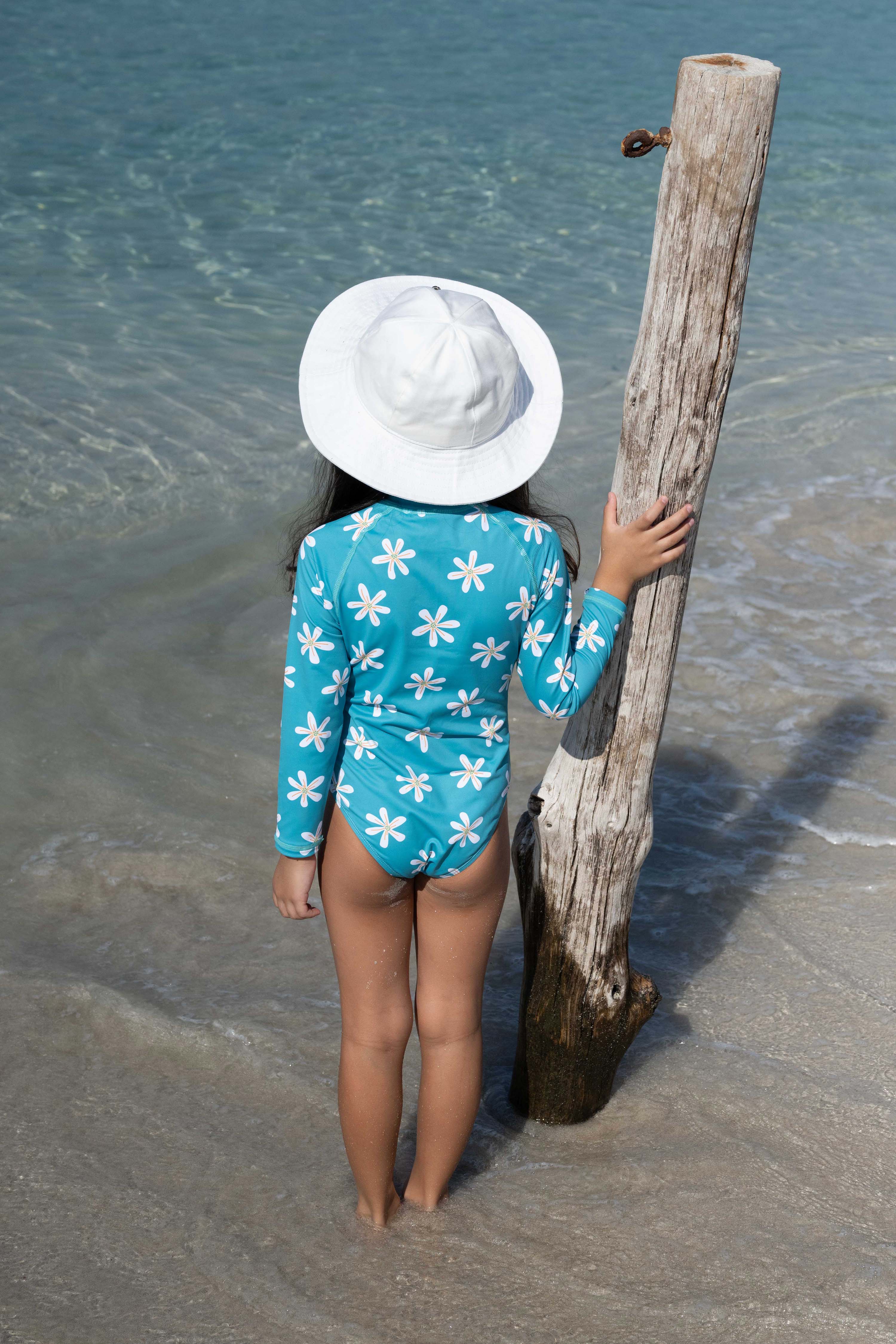 Girl UV Swimsuit - Tropical Flowers