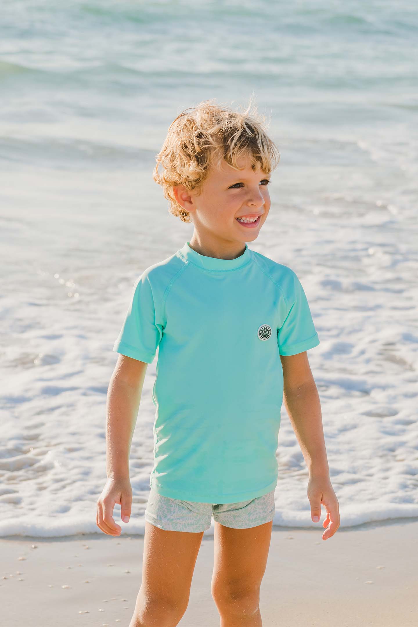 Short-sleeved rashie - Turquoise classic