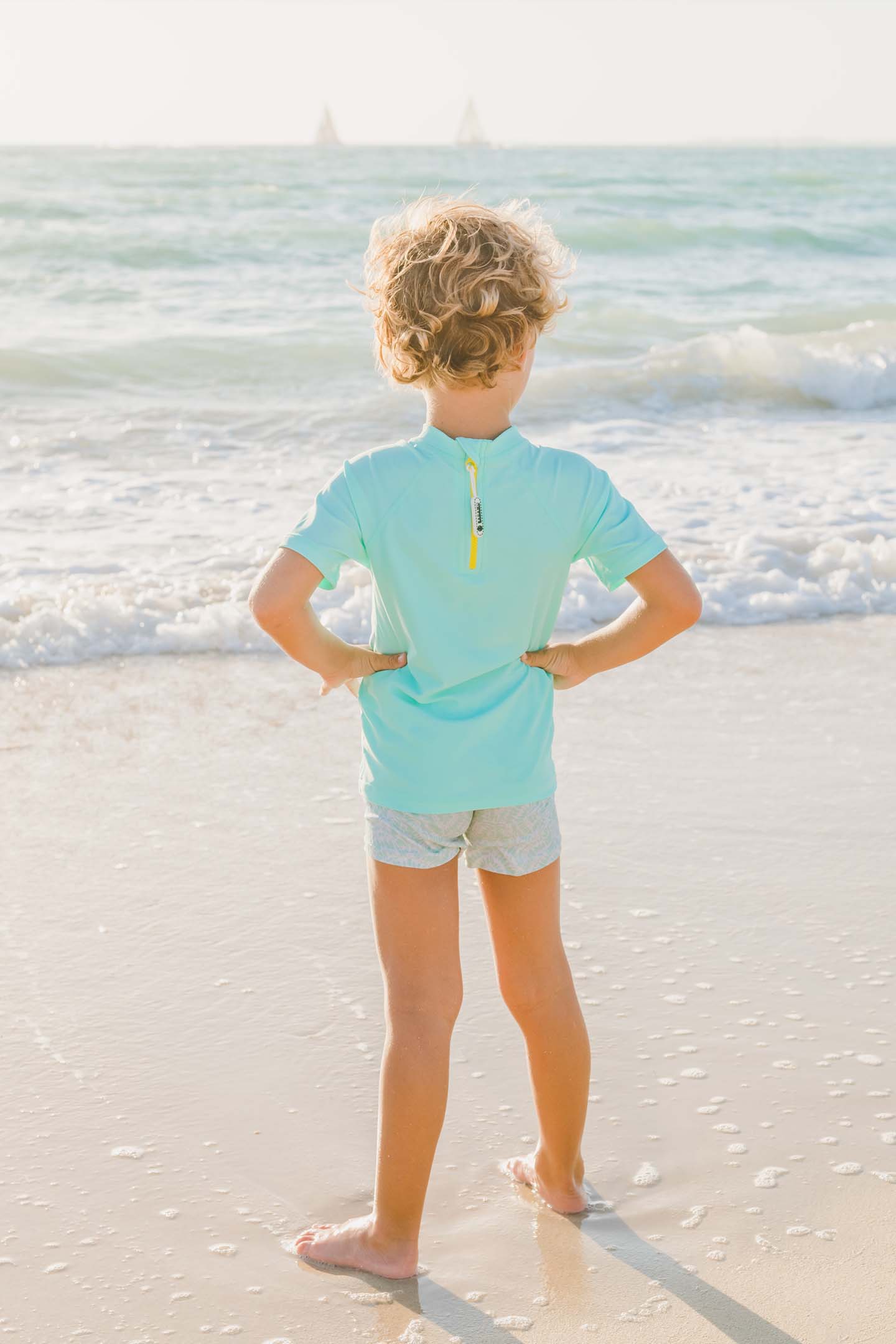 Short-sleeved rashie - Turquoise classic