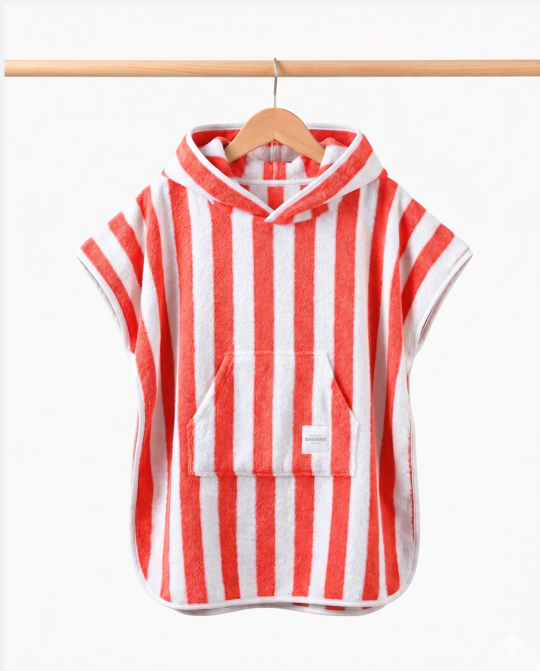 PONCHO TERRY KIDS - Rayas Rojo