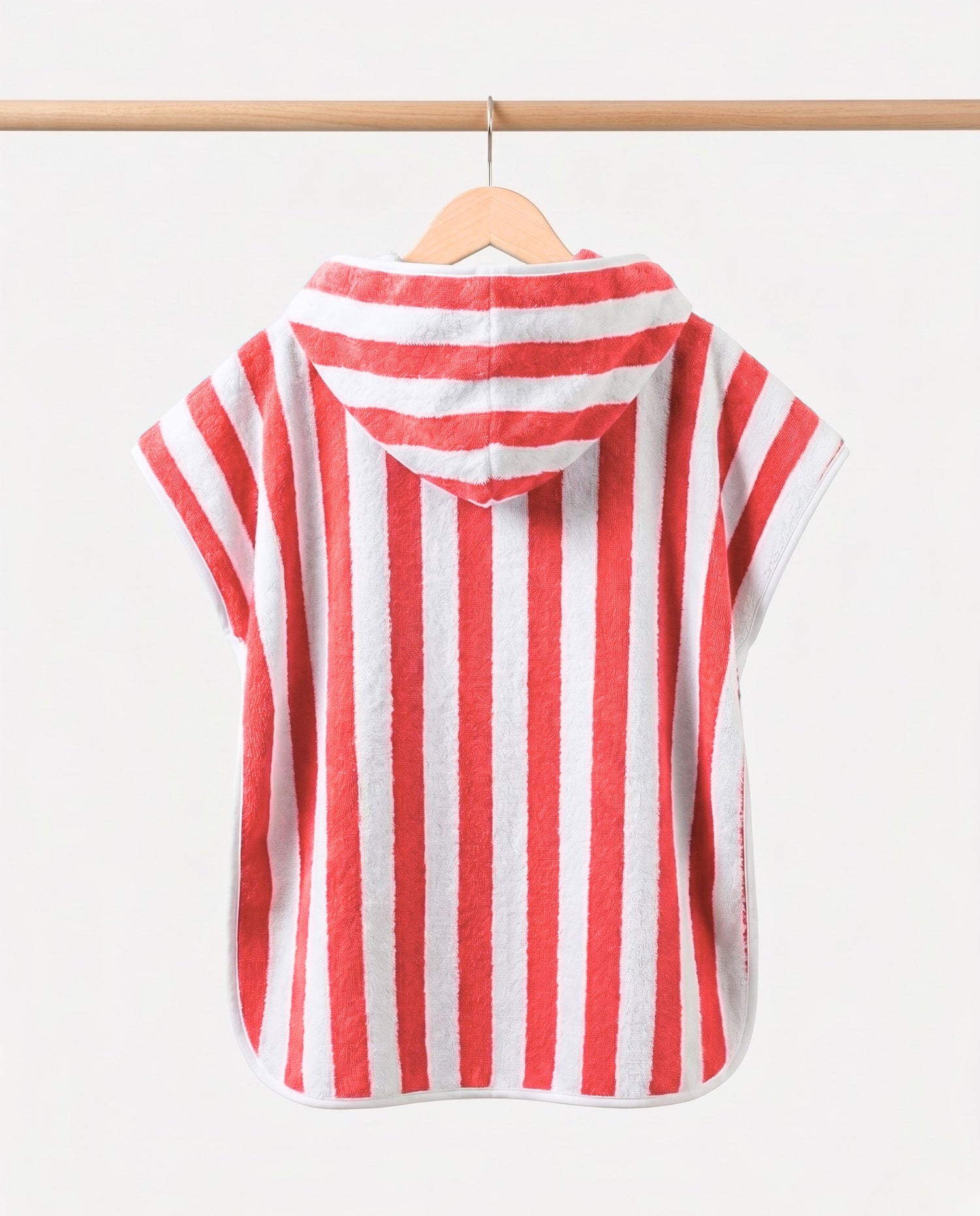 PONCHO TERRY KIDS - Rayas Rojo
