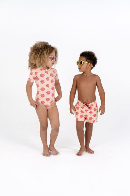 Fato de banho para menina Anti UV manga curta - Beach Shells