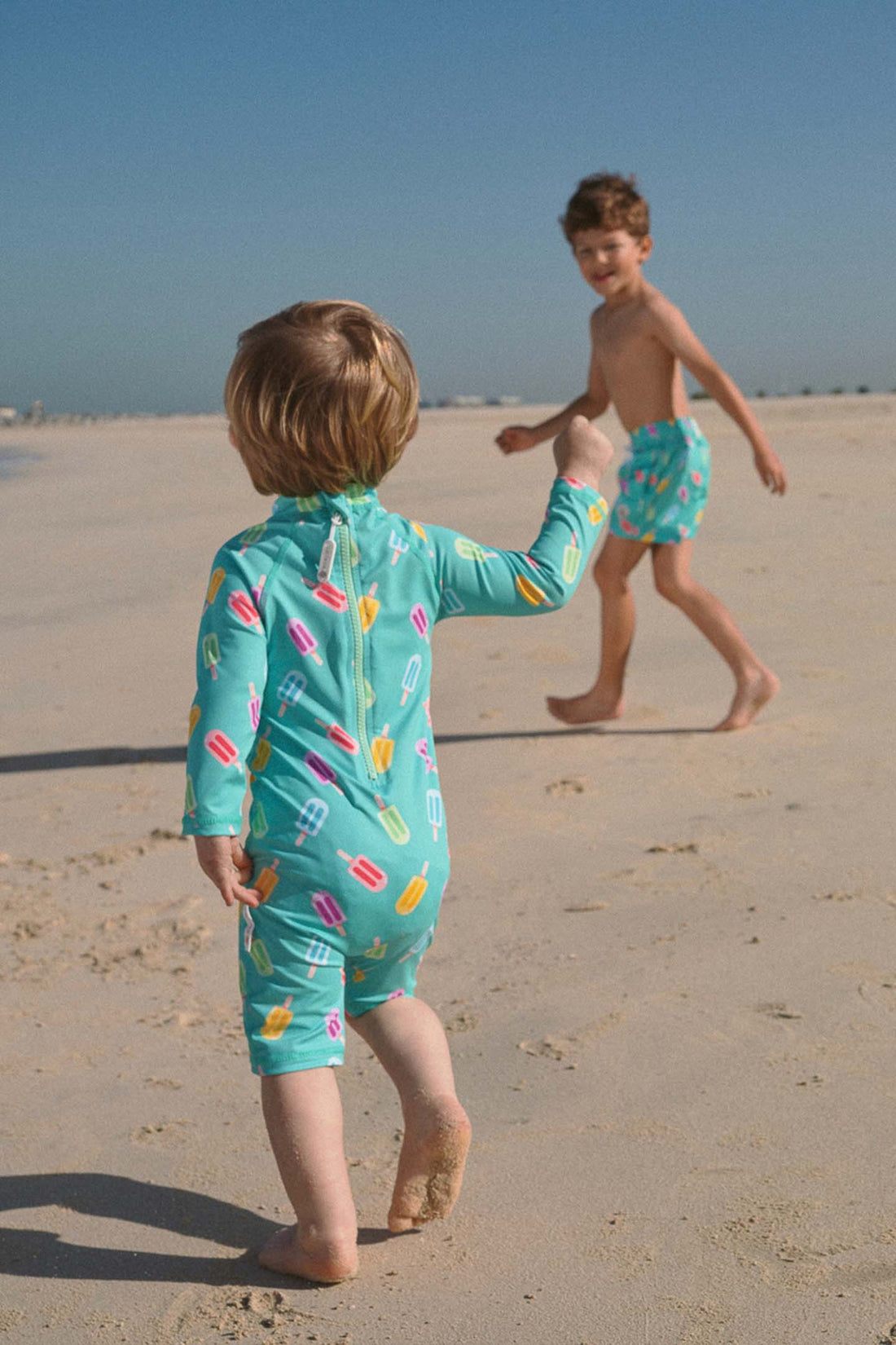 Anti-UV Baby Swimsuit - Happy Popsicle Green