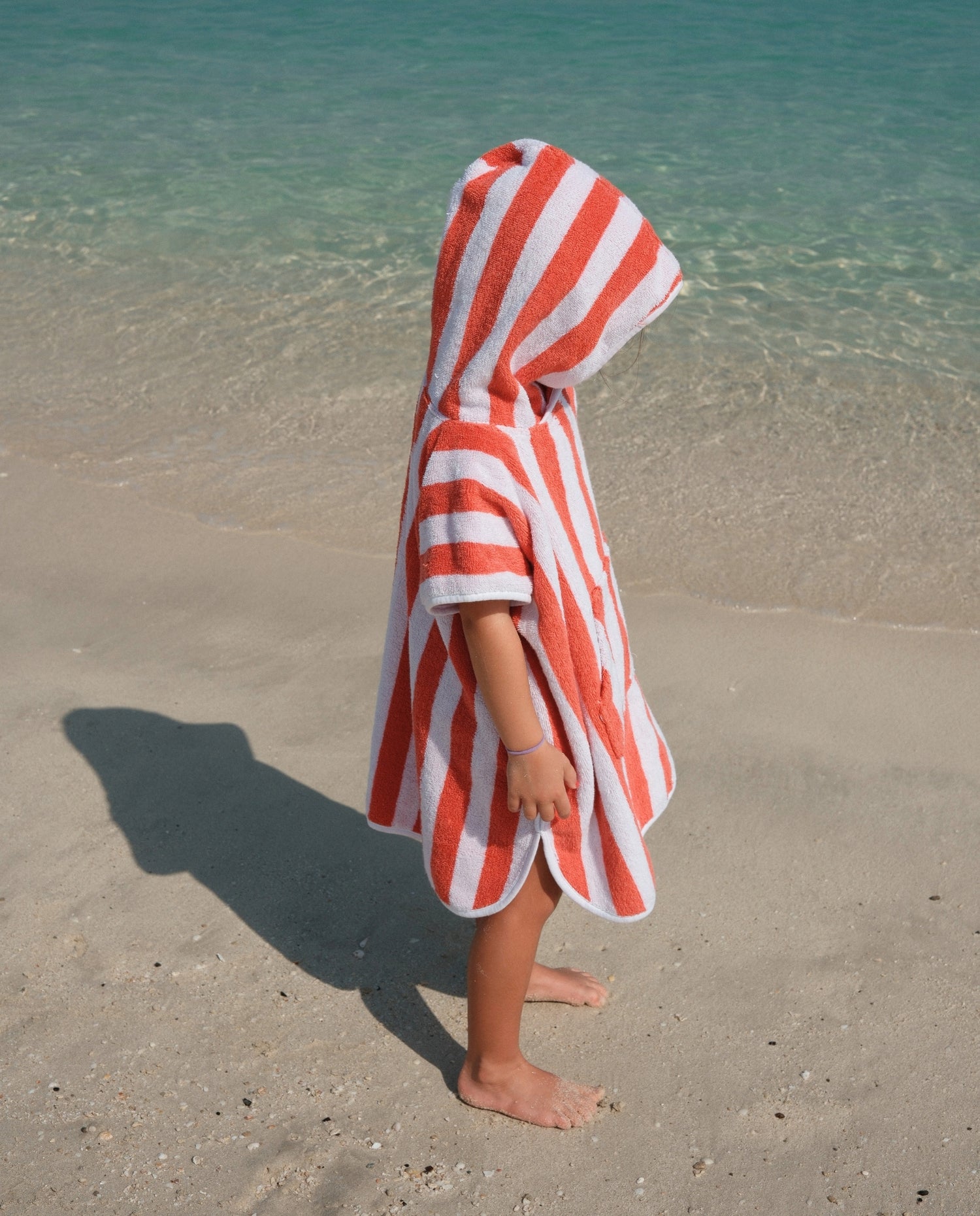 PONCHO TERRY KIDS - Rayas Rojo