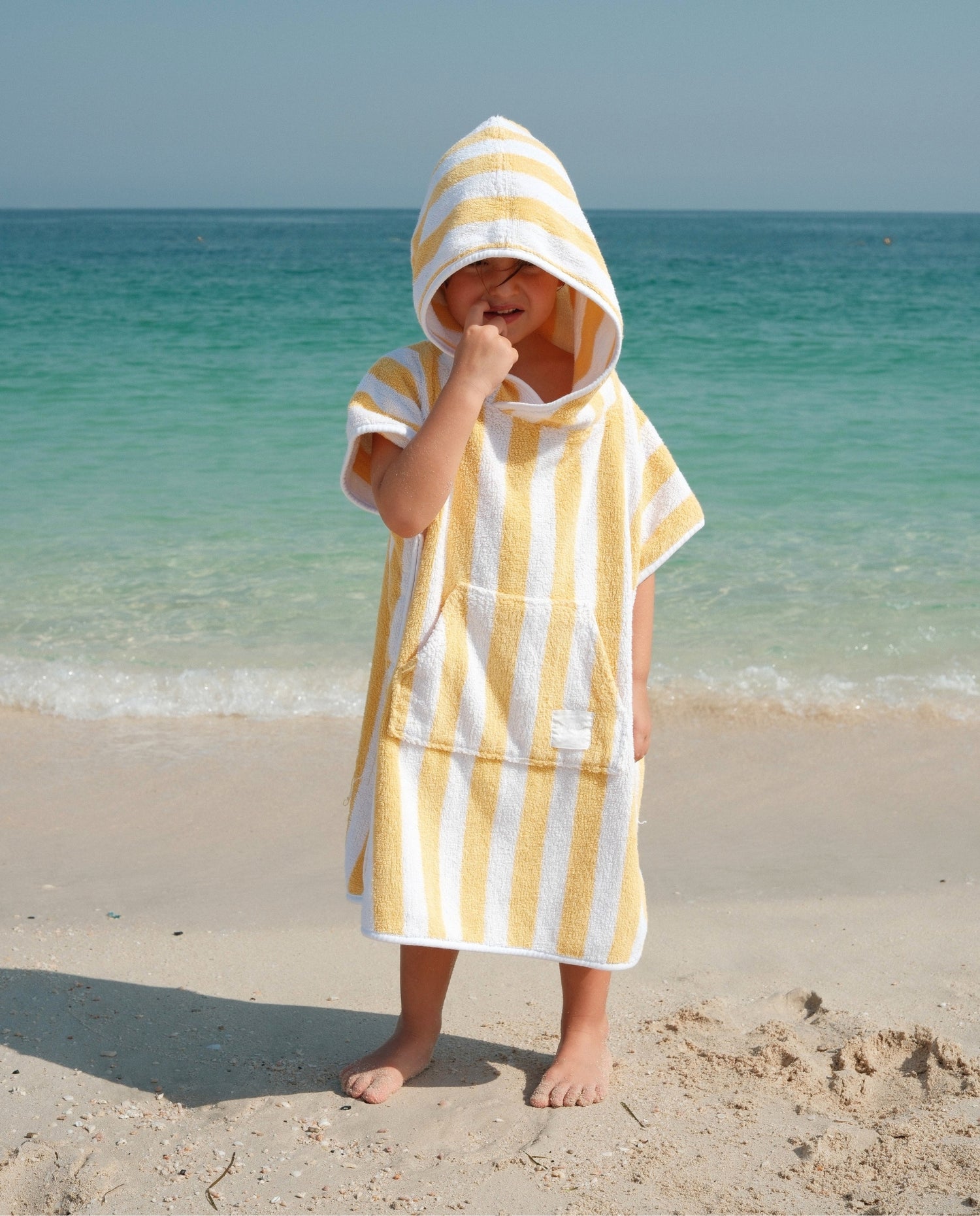 PONCHO TERRY KIDS - Rayas Amarillo