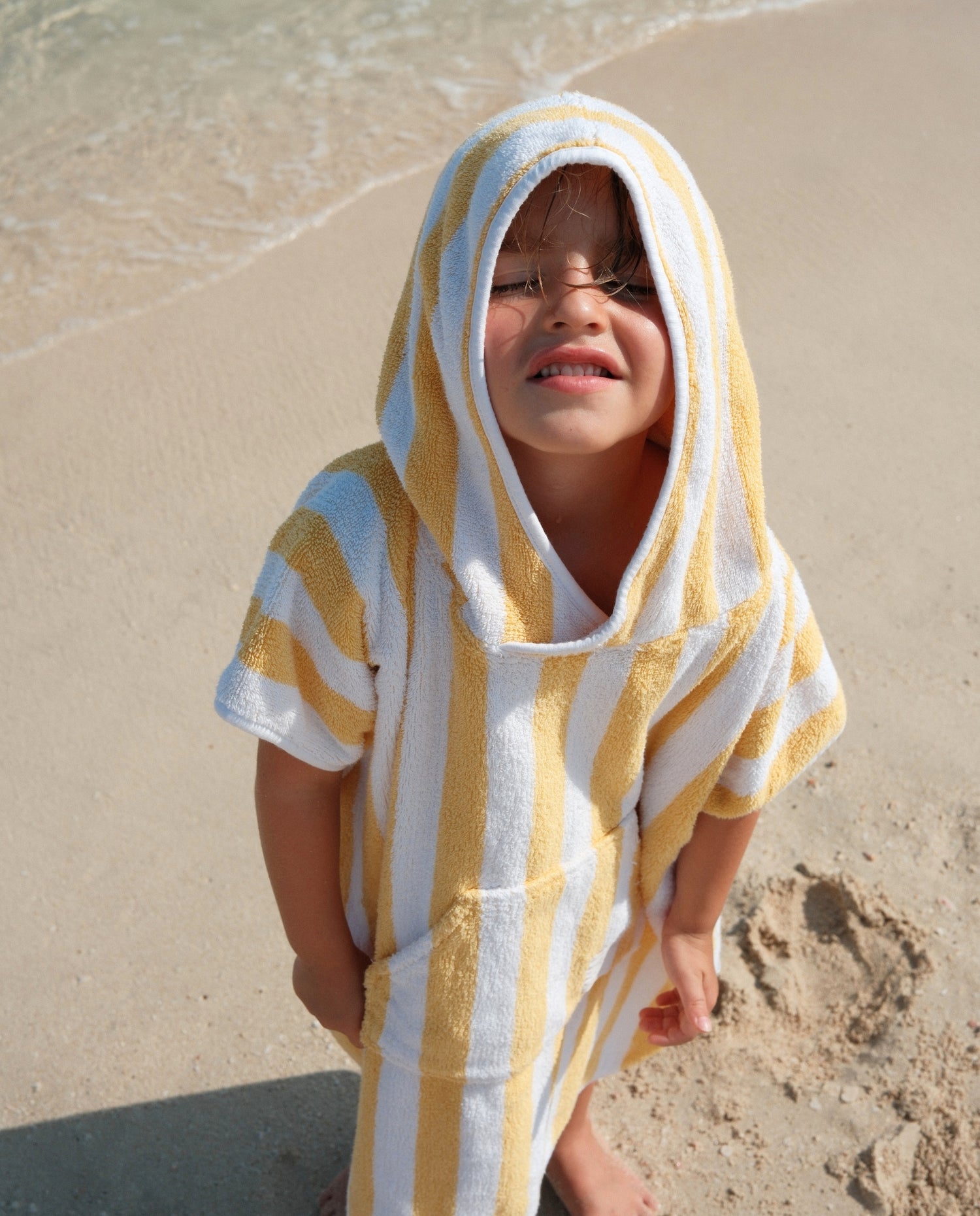 PONCHO TERRY KIDS - Rayas Amarillo