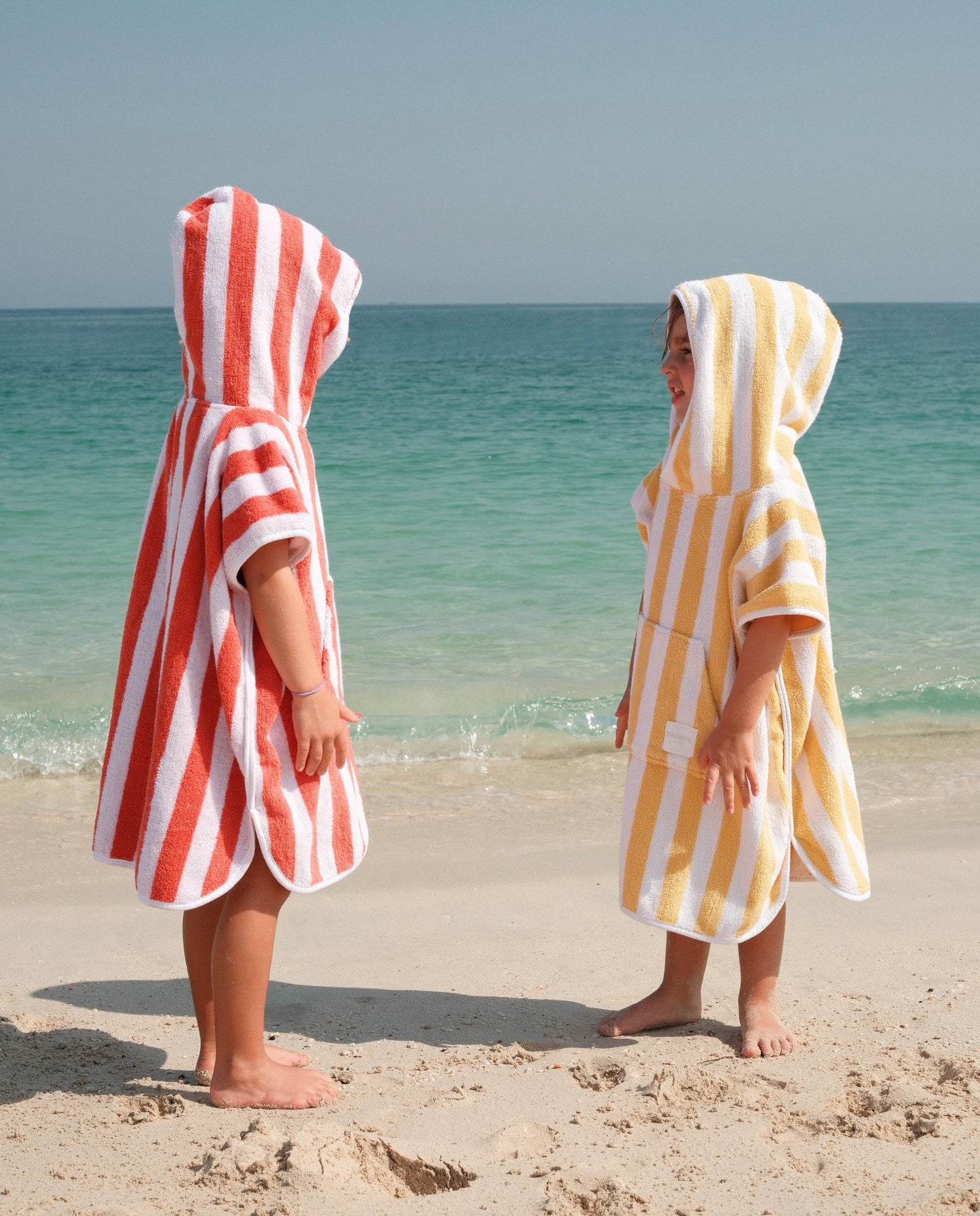 PONCHO TERRY KIDS - Rayas Amarillo