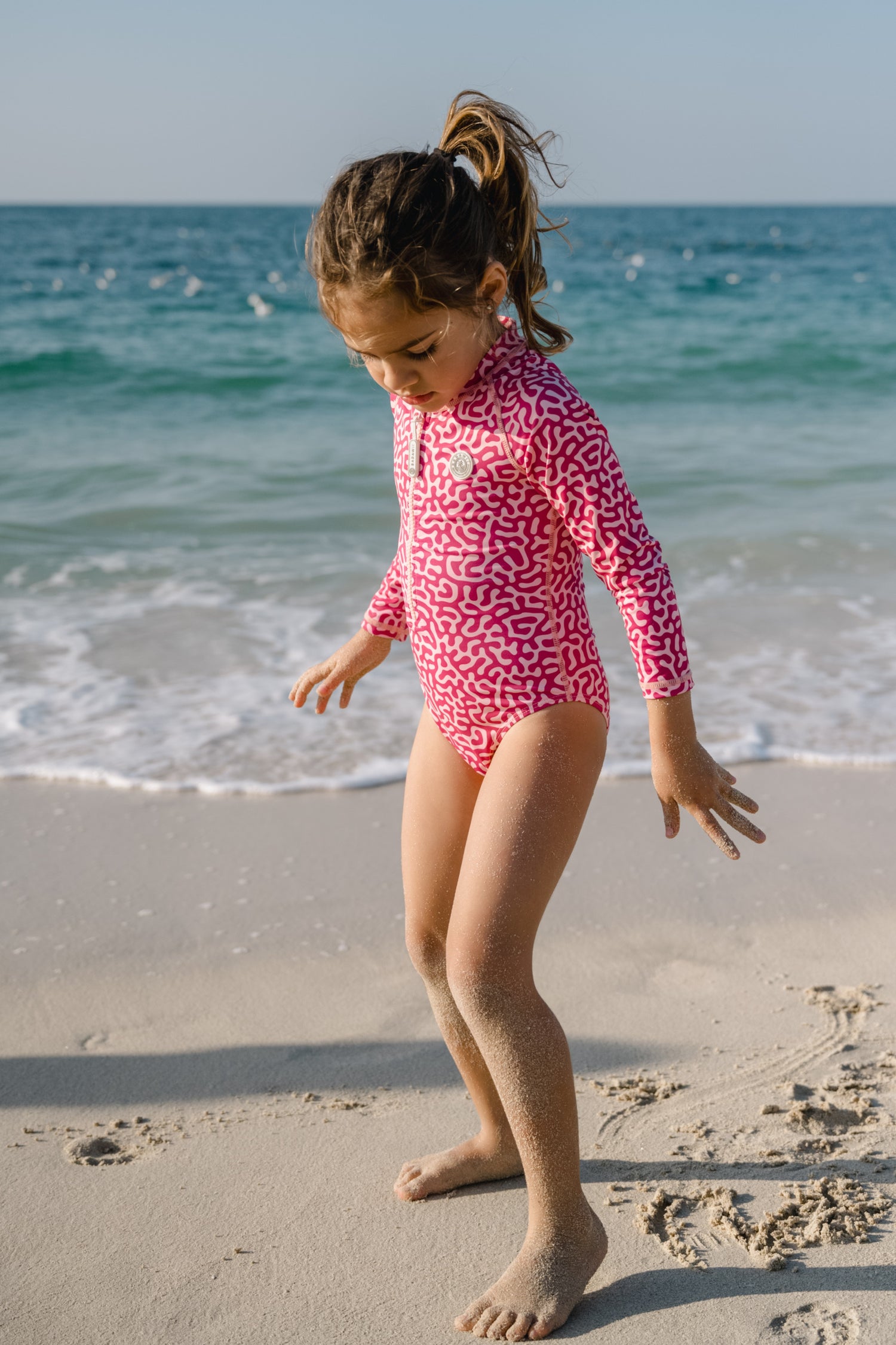 BAÑADOR NIÑA MANGA LARGA - Coral Reef