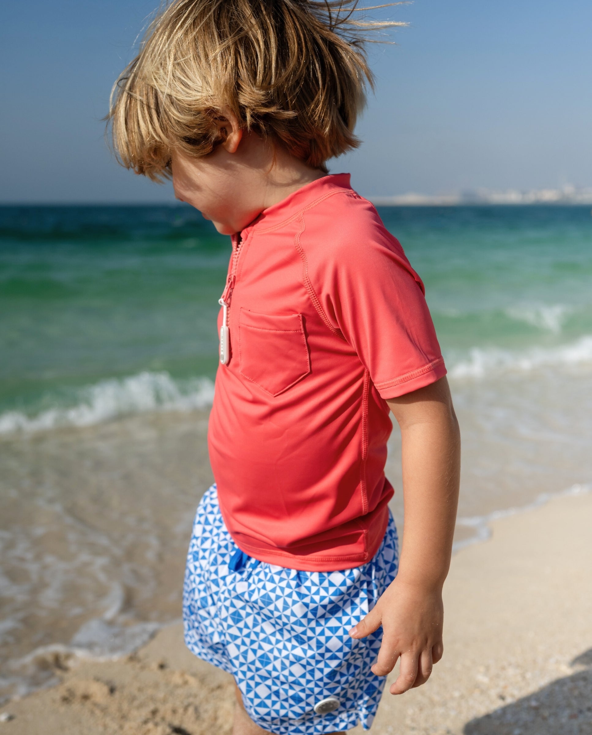 T-shirt à manches courtes anti-UV pour garçon - Rouge Baie
