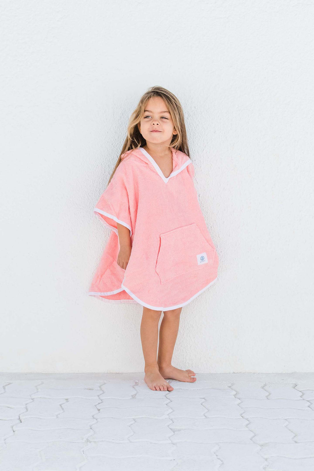 Poncho serviette bébé/enfant - Summer Pink