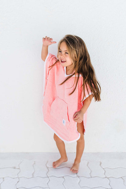 Poncho toalla bebe/niño - Summer Pink