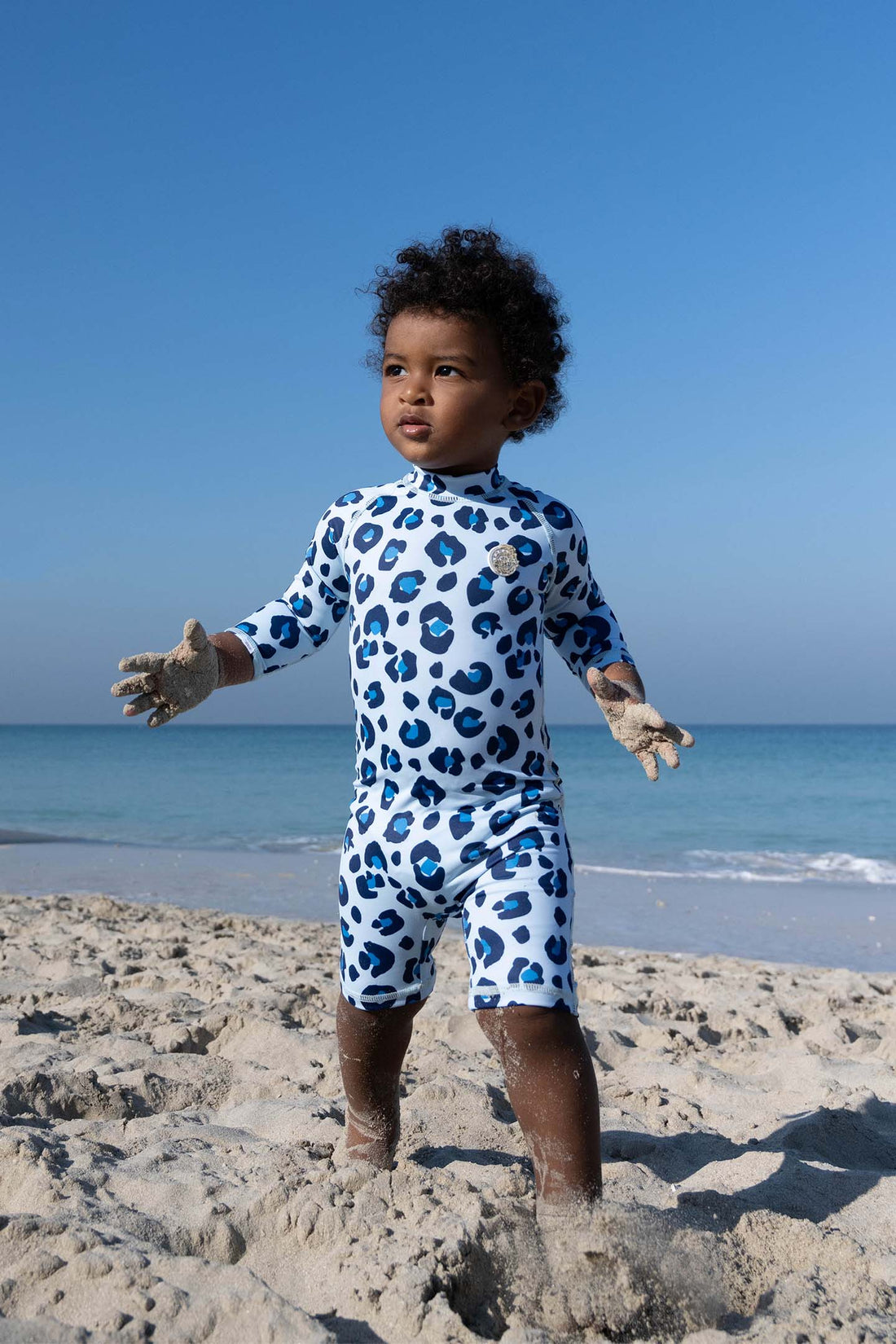 Baby Swimsuit - Animal Print Blue