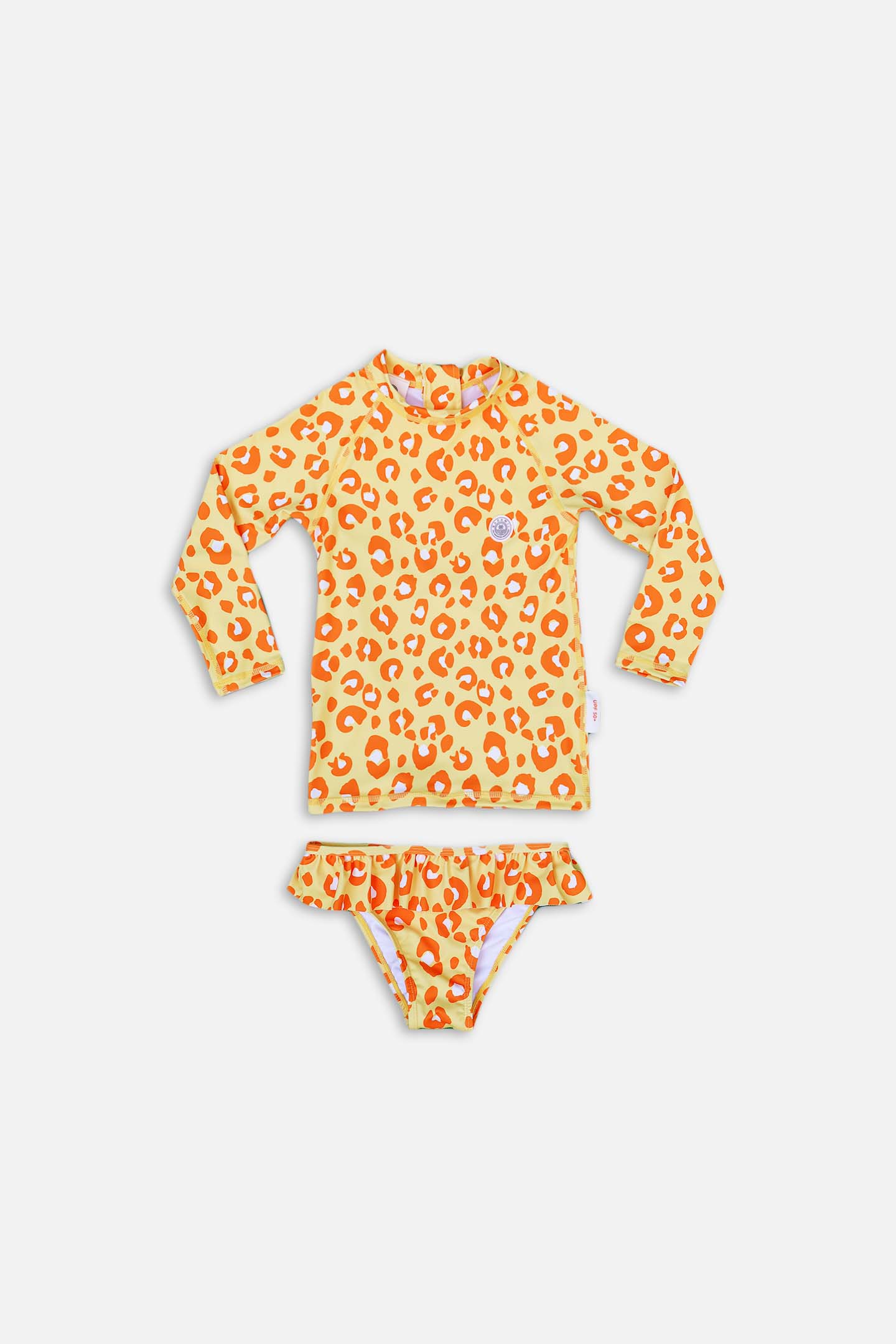 Girls 2-piece anti-UV swimsuit - Animal Print Yellow