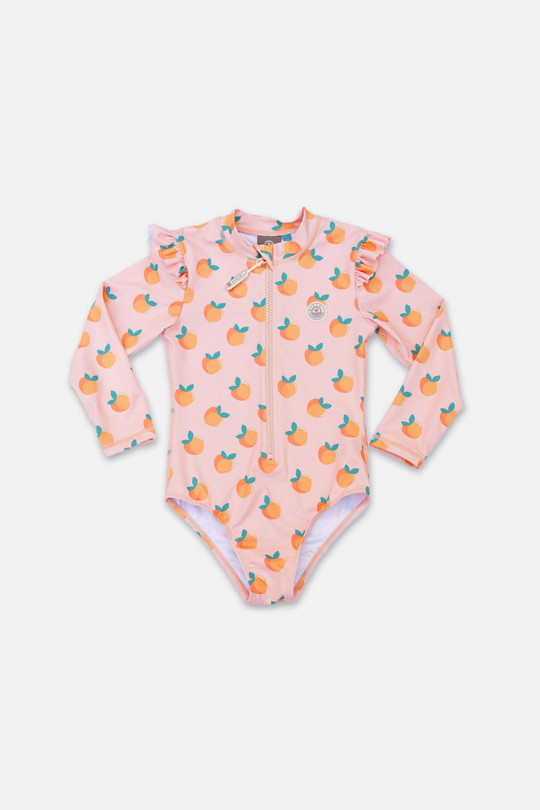 Girl UV Swimsuit with Ruffles - Sweet Peach