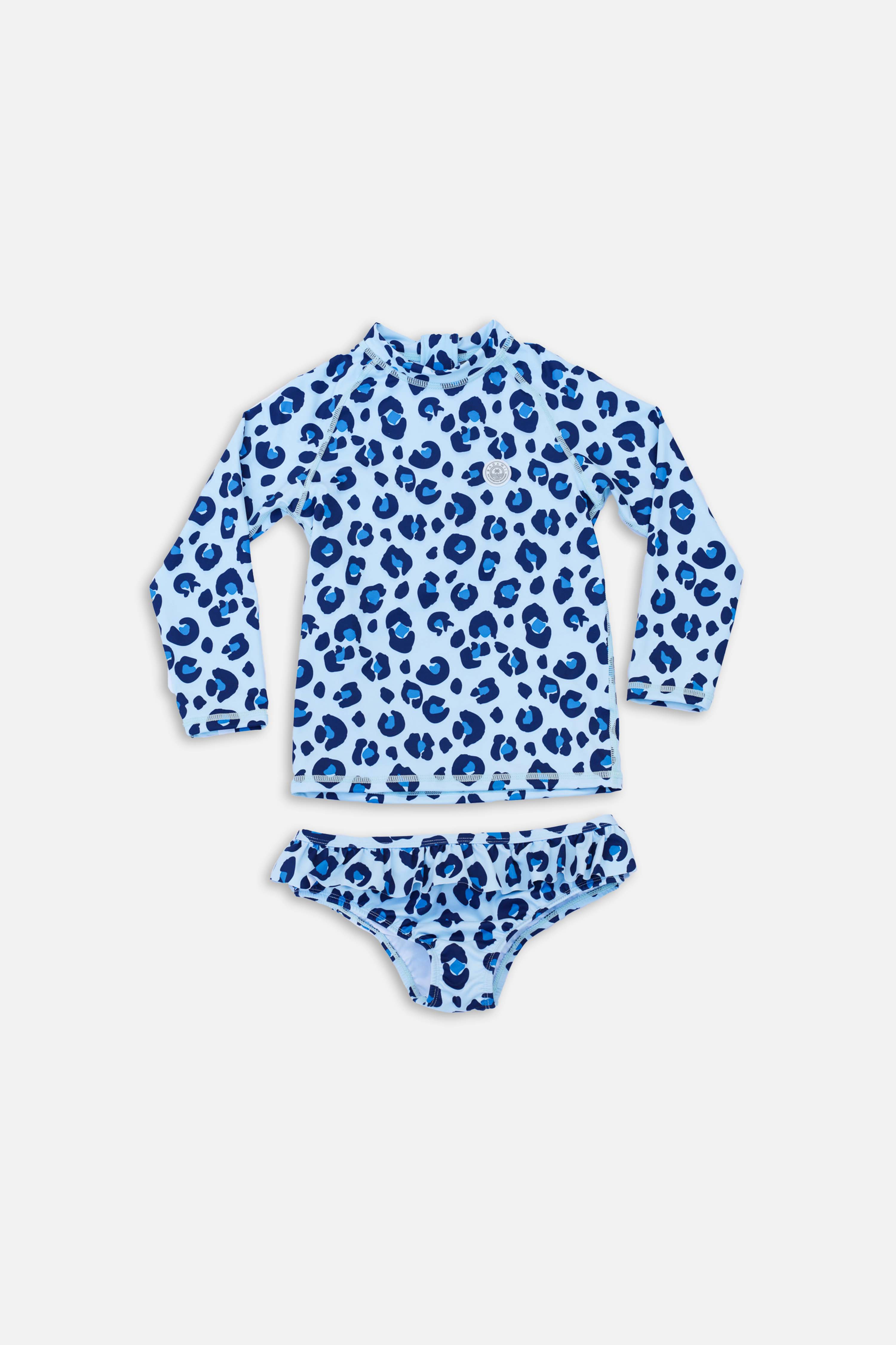 Girl UV Swimsuit 2 piece set - Animal Print Blue