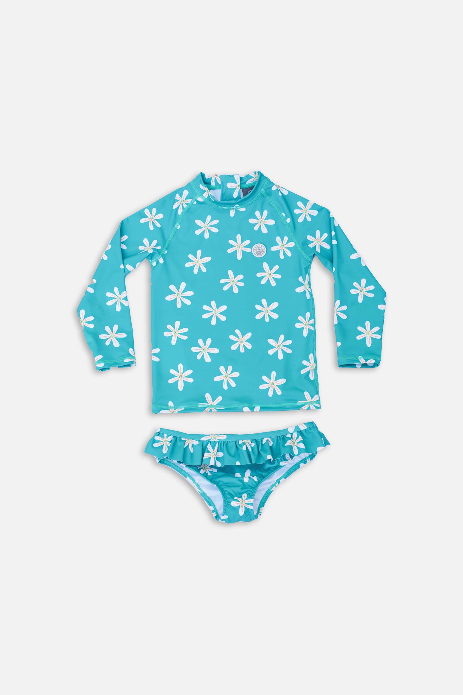 Girl UV Swimsuit 2 piece set - Tropical flowers