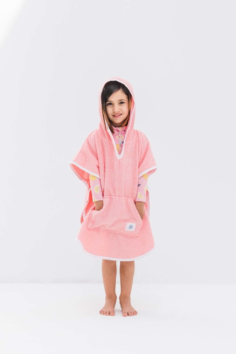 Poncho toalha bebê/menino - Summer Pink