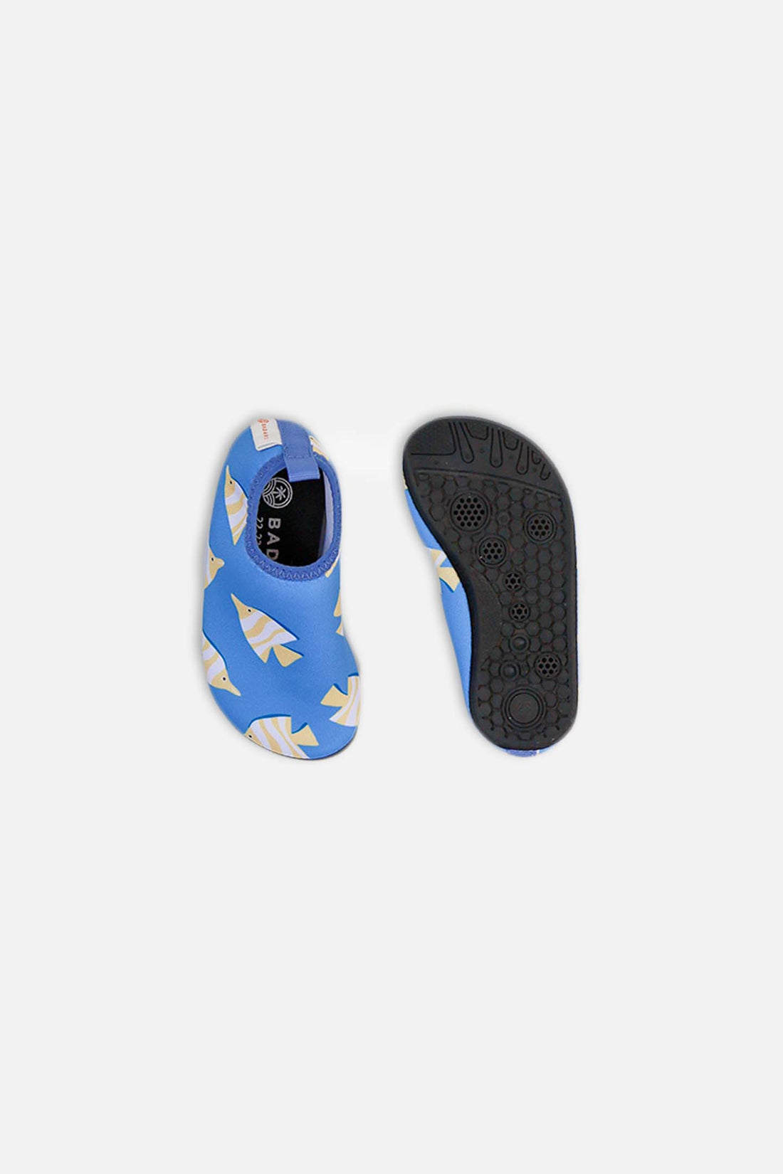 Non-slip bath slippers - Yellow Fish Blue