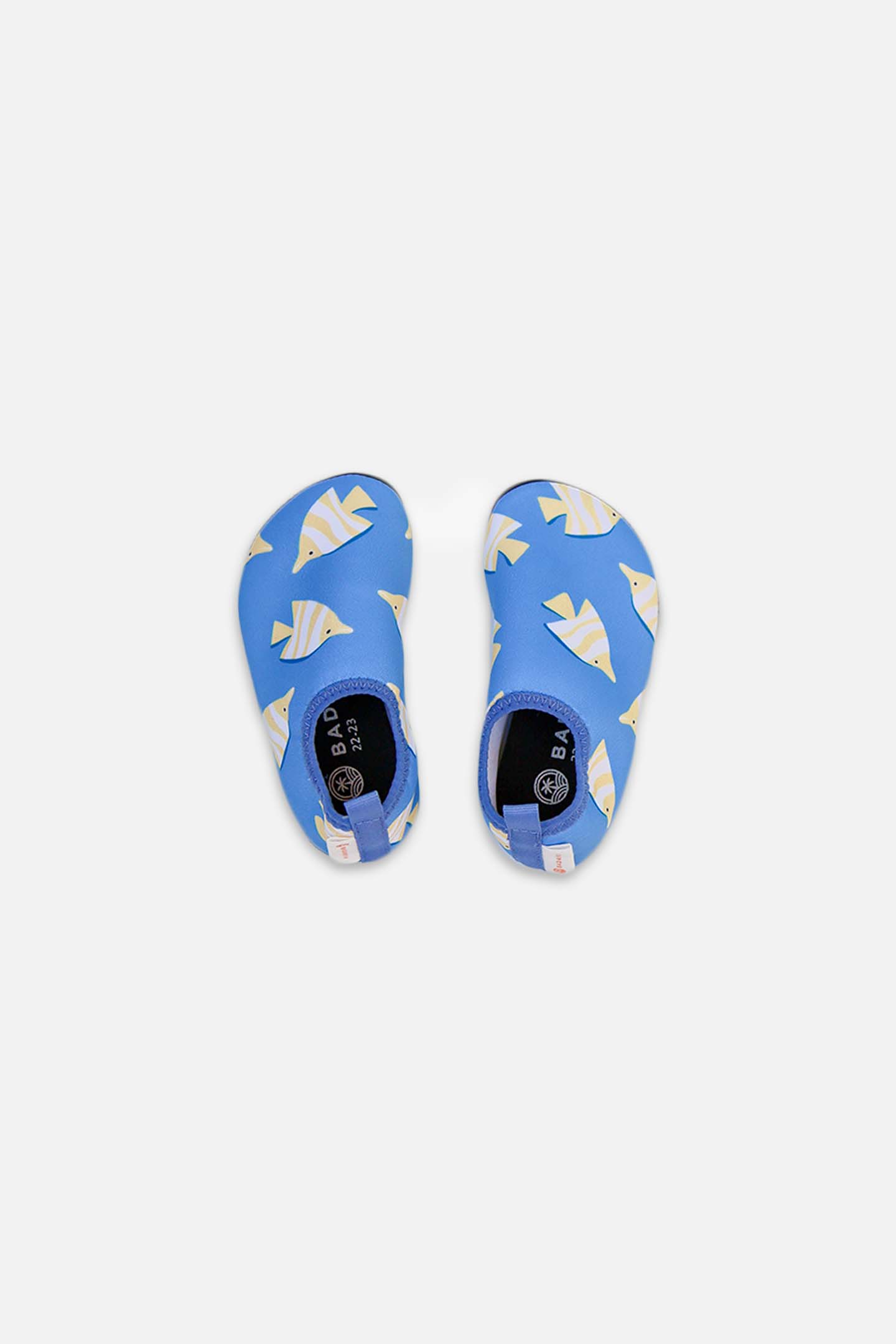 Non-slip bath slippers - Yellow Fish Blue